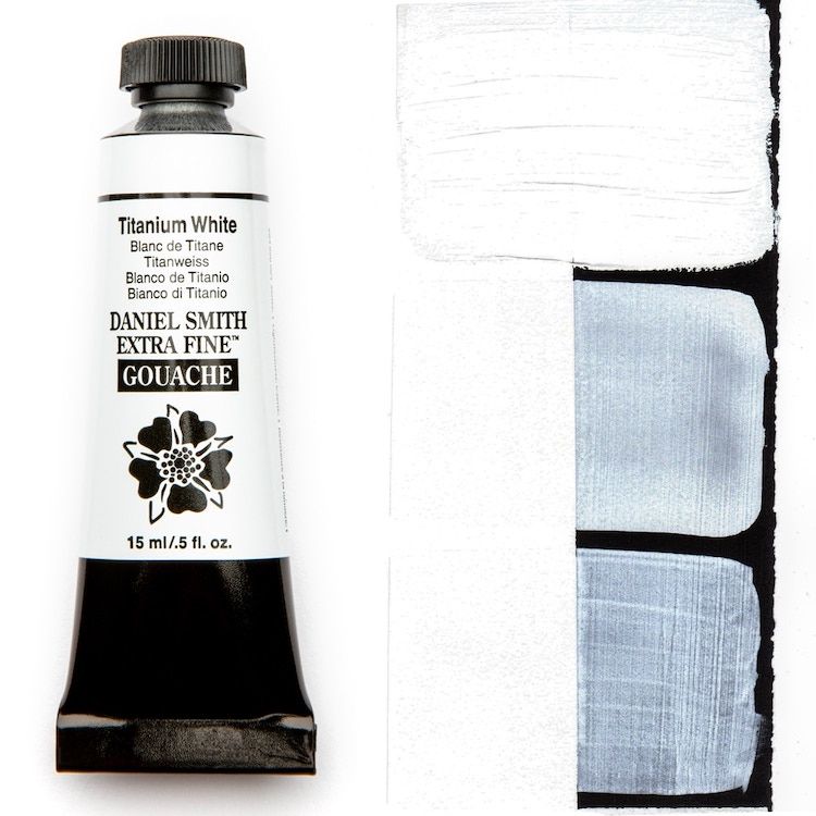 DANIEL SMITH Gouache - 15mL - Titanium White (PW6)