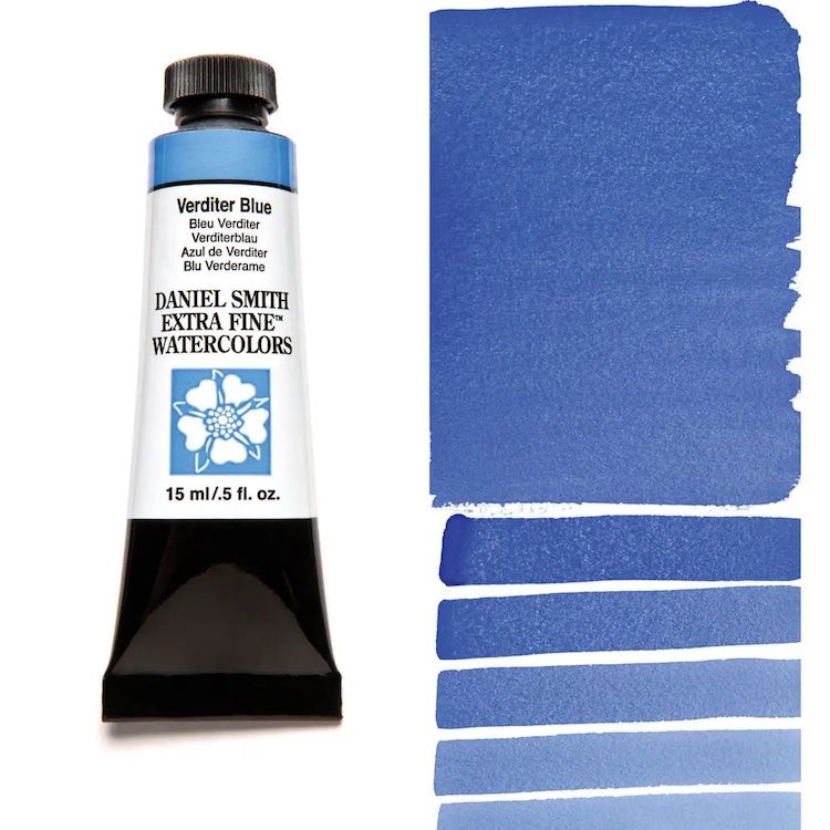 DANIEL SMITH Watercolour - 15mL - Verditer Blue (PB28,PB36,PW4)