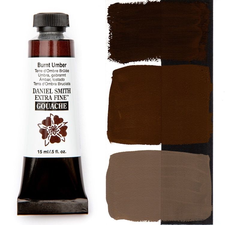 DANIEL SMITH Gouache - 15mL - Burnt Umber (PBr7)