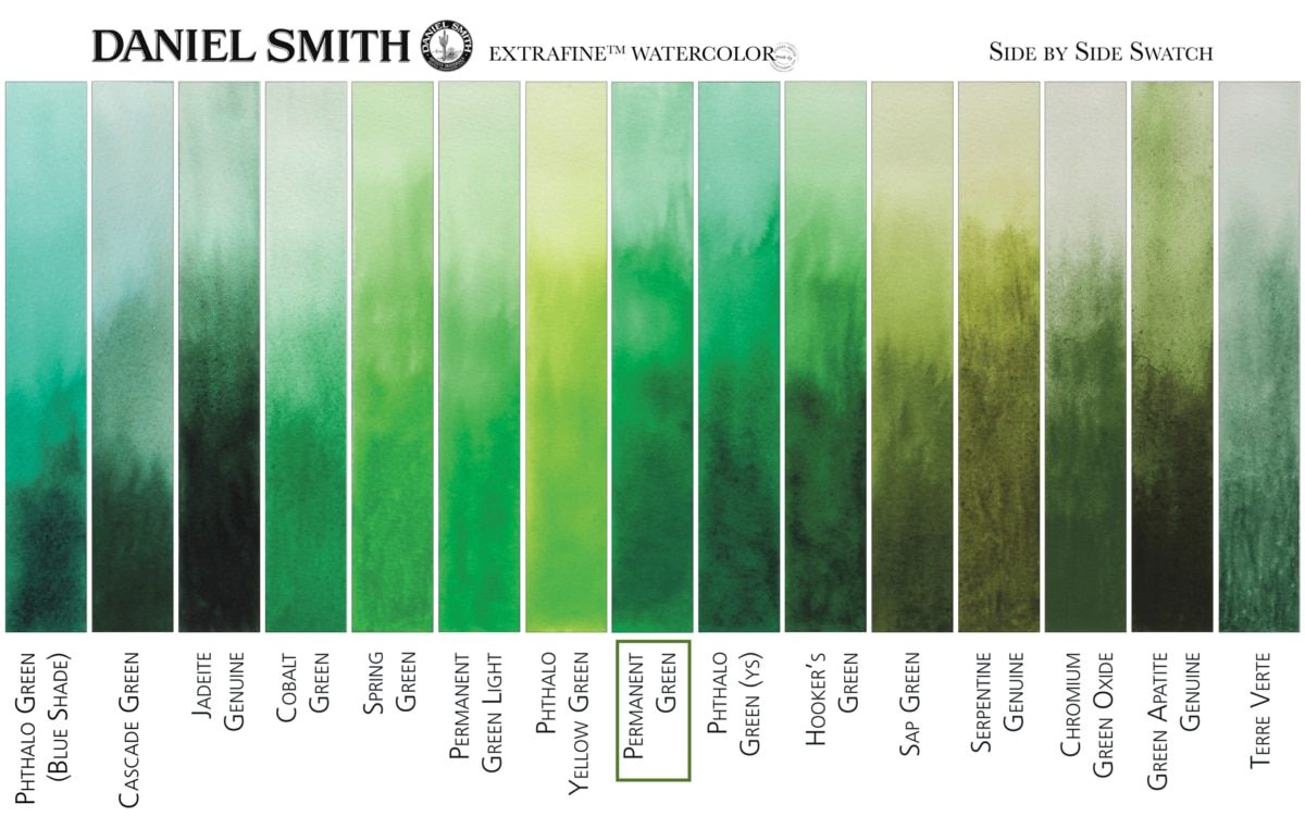 DANIEL SMITH Watercolour - 15mL - Permanent Green (PY3,PG7)
