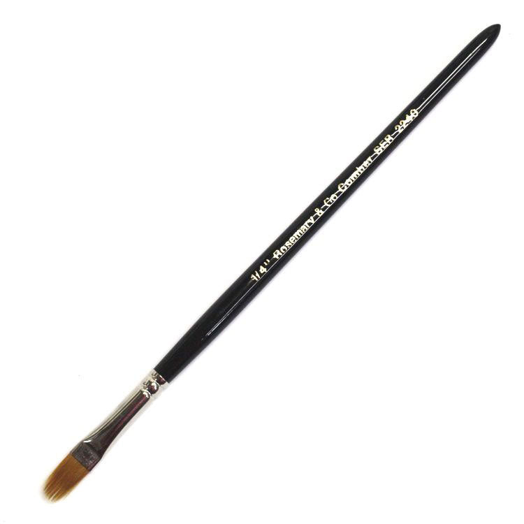 ROSEMARY & CO Brush - Series 2240 - Filbert Comber Golden Synthetic - 1/4" (7.2 x 12.5mm) - Short Handle