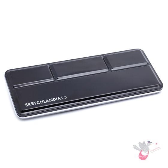 SKETCHLANDIA Slimline Metal Watercolour Palette (Empty) - Holds 24 Half Pans