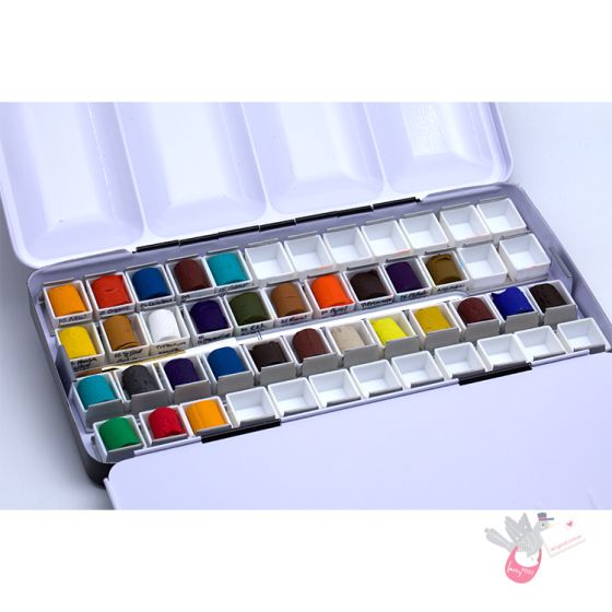 SKETCHLANDIA Folding Metal Watercolour Palette (Empty) - Holds 48 Half Pans