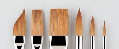 ROSEMARY & CO Brush - Set 30 - Kolinsky Mix Watercolour Brushes - Set 6 (4, 8, 12, 1/2", 3/4", Dagger)